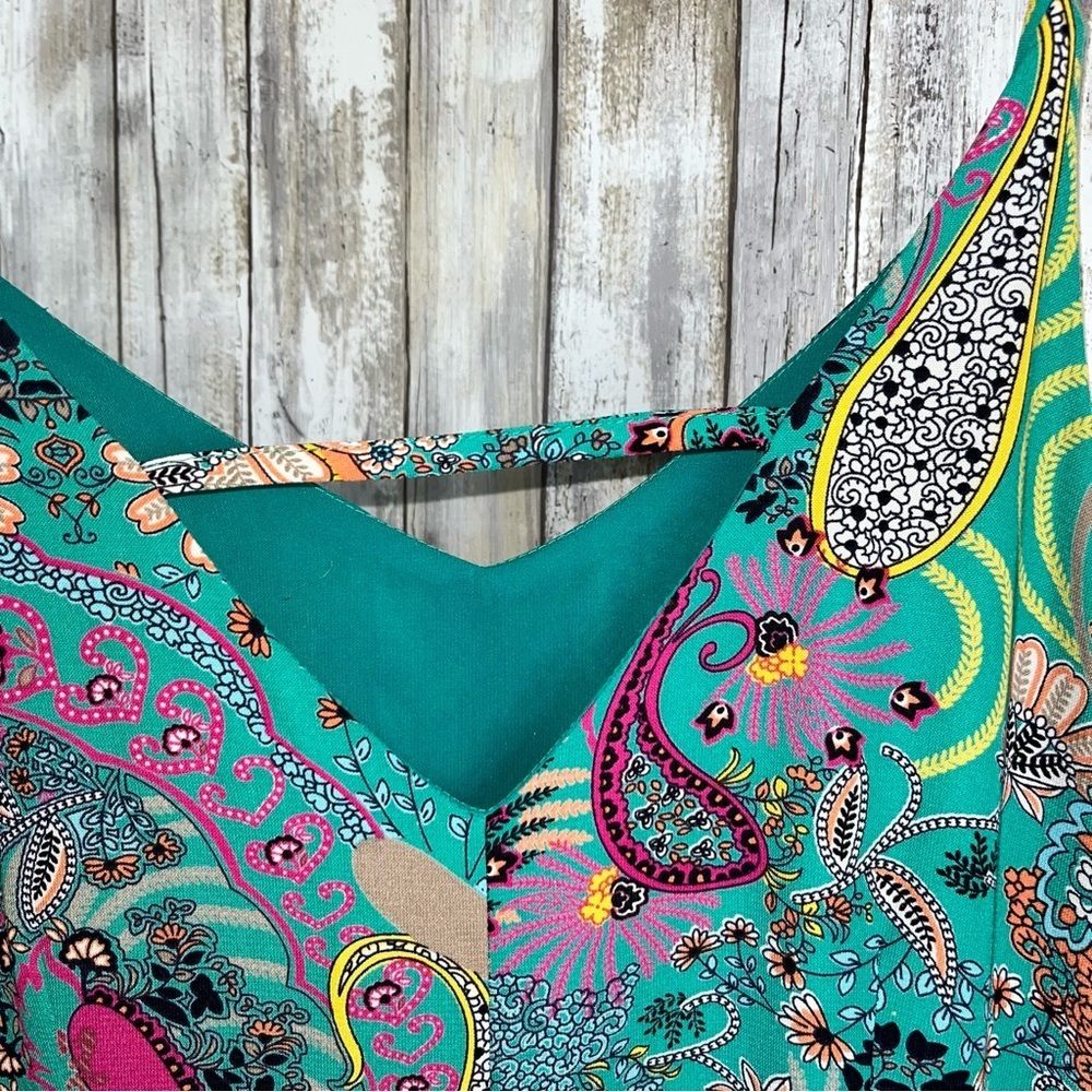 Altard State Green Boho Paisley Jumpsuit Women’s Medium - Picture 6 of 7